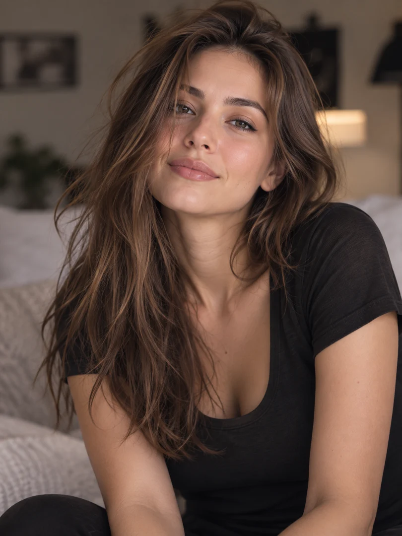 Adult woman in a casual portrait, illustrating romantic character ideas