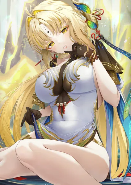 Adult blonde fantasy warrior illustration